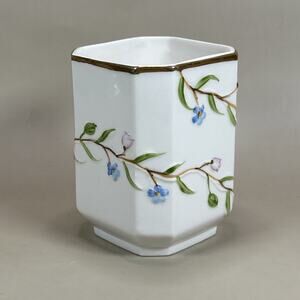 Vintage Irice Hand Painted Ceramic Trinket Brush Holder Vanity IW Rice Japan